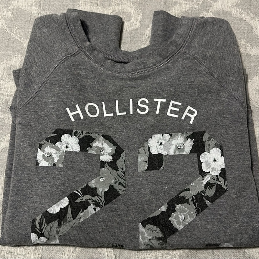 Hollister Gray Sweatshirt with Floral Design